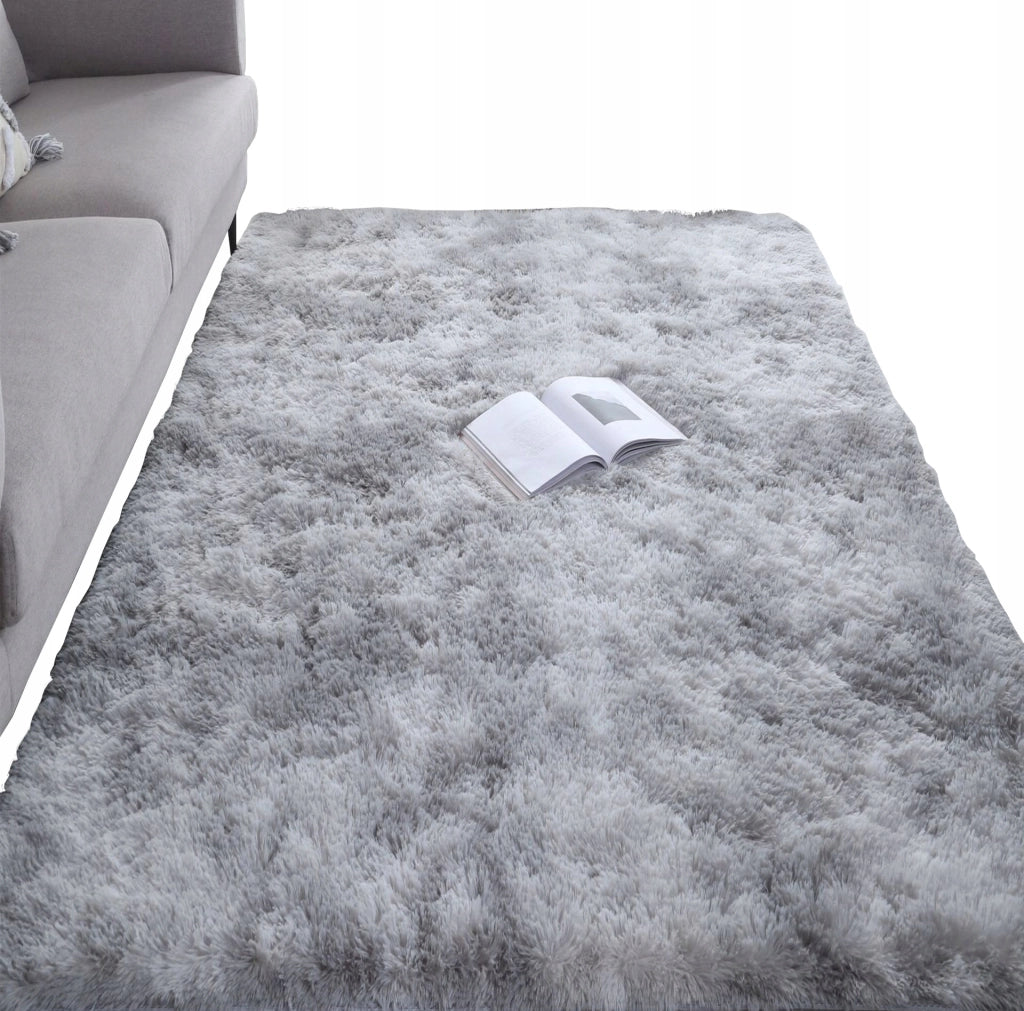 Tappeto shaggy morbido grigio chiaro 300x200 cm