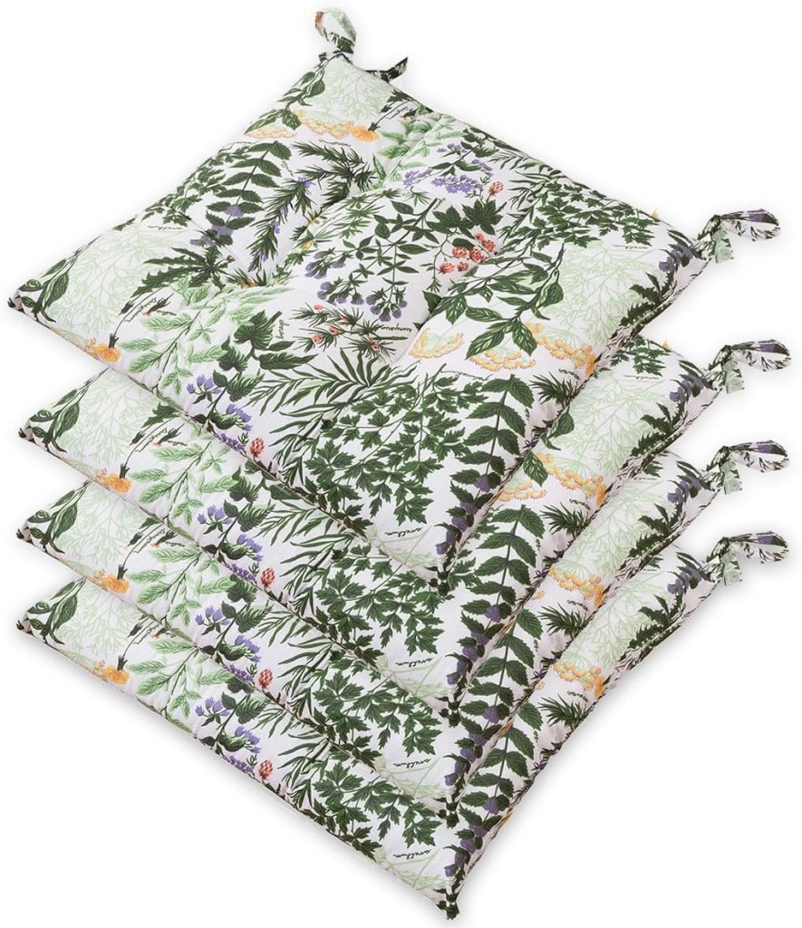 Set 4 Cuscini Sedia Erbetta Montagna Imbottiti Morbida Ovatta Universali Cotone Lavabile