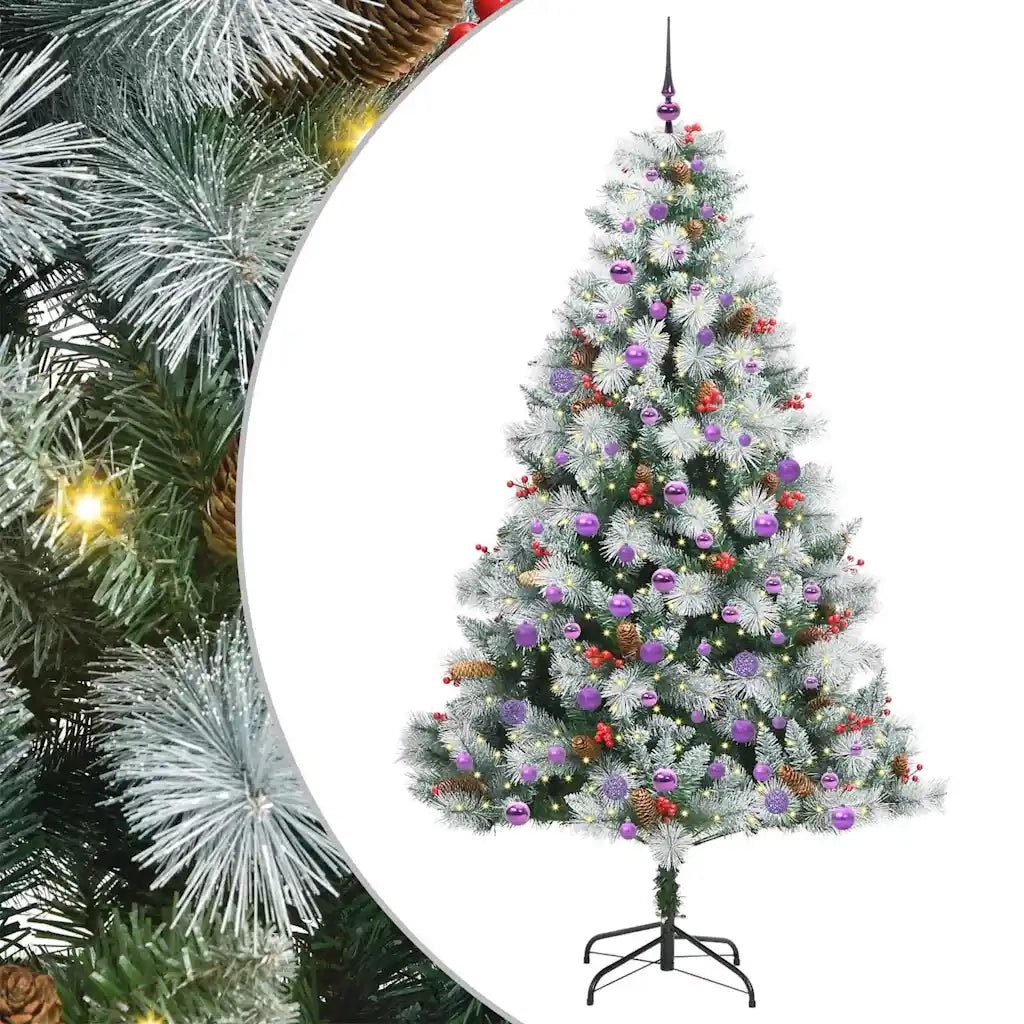 Albero di Natale artificiale Verde e bianco 210 cm 3395194