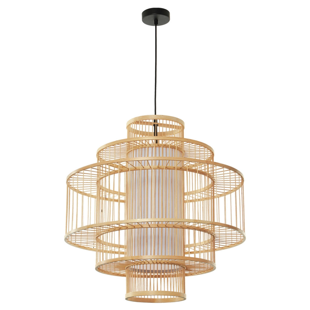 Lampada a sospensione rattan grande E27 15W Stela
