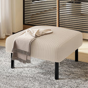 Pouf in corduroy con struttura in metallo; 56 x 51 x 39 cm; beige