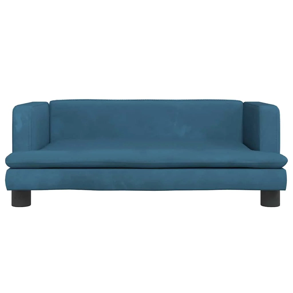 Cuccia per cani a forma di cesto comoda 80 x 45 x 30 cm in velluto blu 02_0042954