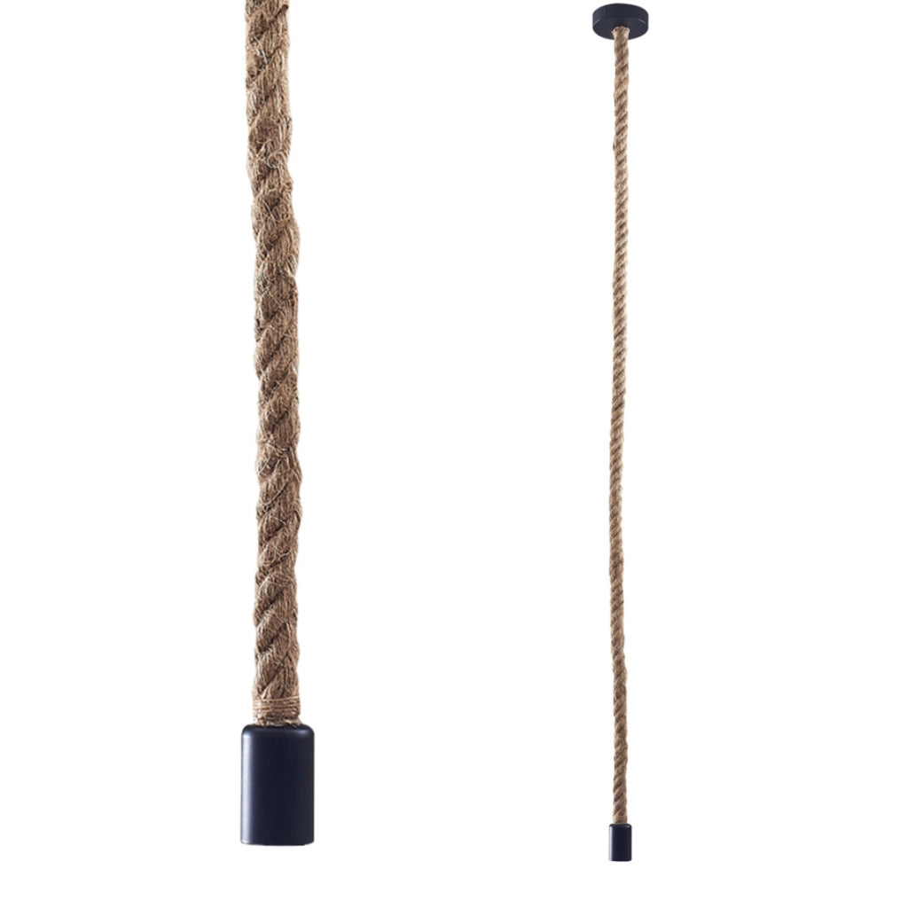 Lampada a sospensione Rope E27 corda marrone 150cm Polux