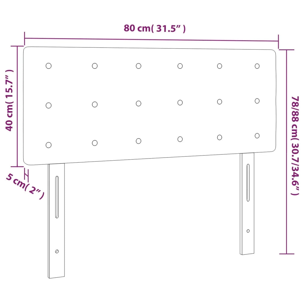 Testiera Nera 80x5x78/88 cm in Tessuto 346398