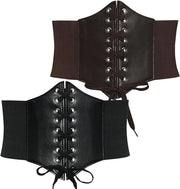 Corset per donna con cintura larga per cosplay e feste tematiche, Nero