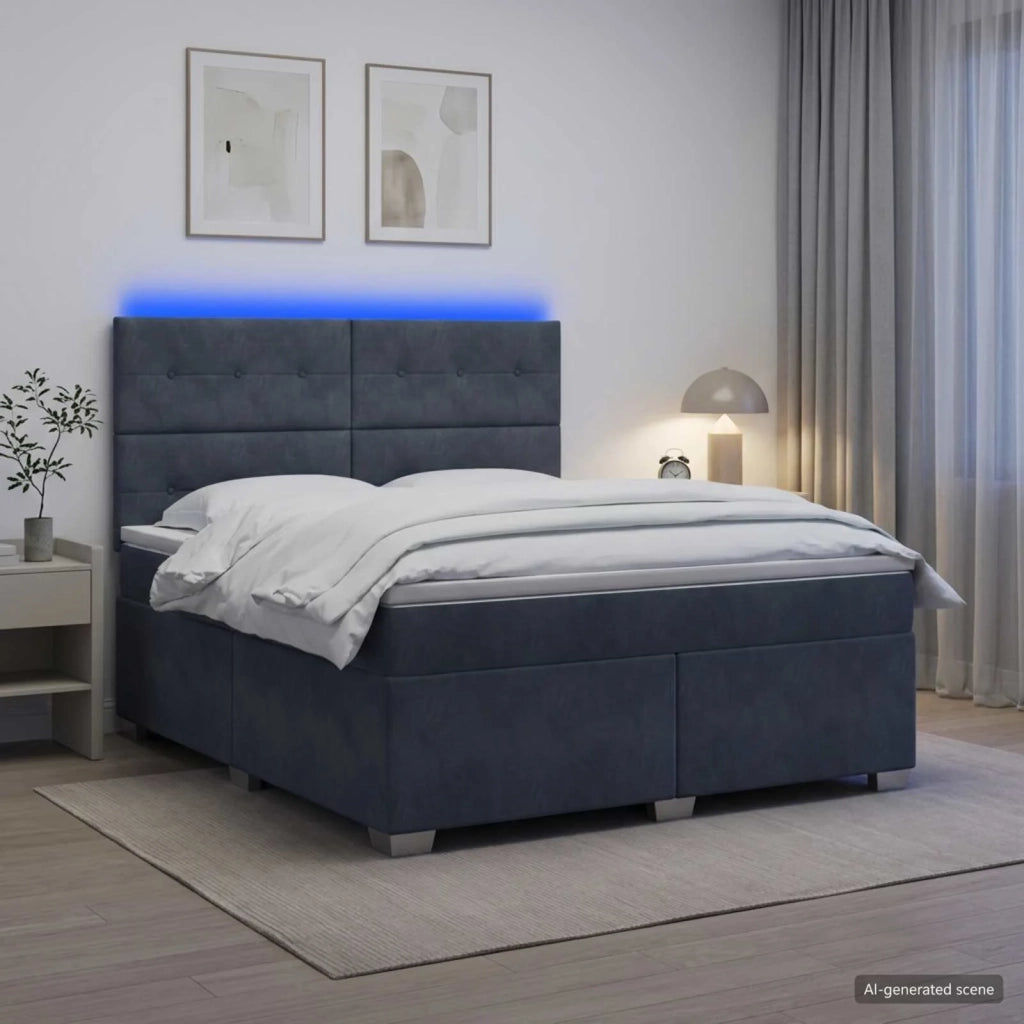 Letto box spring con materasso Grigio Scuro 140 x 190 cm 3455103
