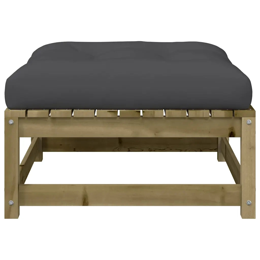 Divano da Giardino Senza Braccioli con Cuscini e Poggiapiedi-Sofa da Giardino-Divano da esterno 488751