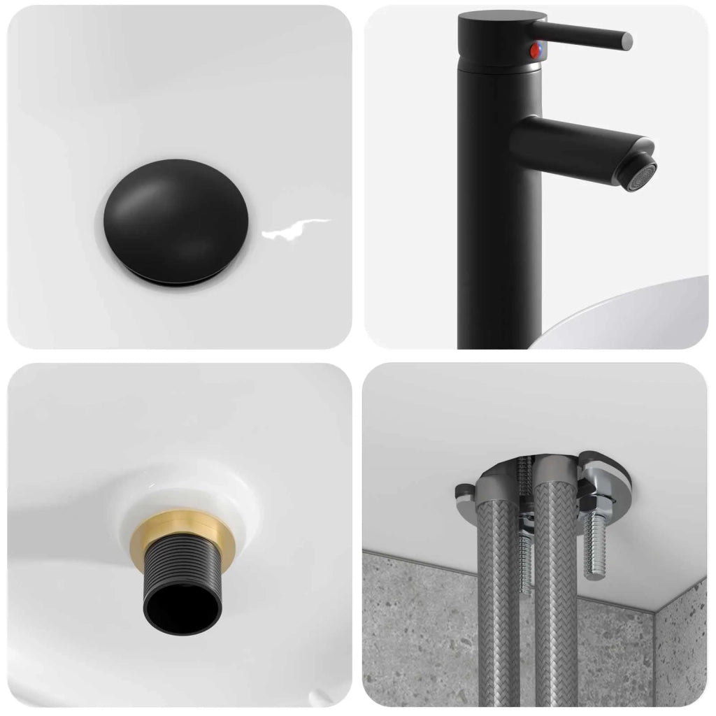 Set di Armadi da Bagno 4 pz Grigio Cemento Legno ingegnerizzato 3406666