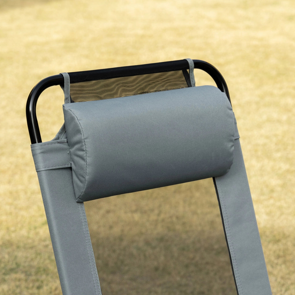 Sedia da giardino pieghevole con braccioli e schienale regolabile ¨C Minimal ¨C Grigio