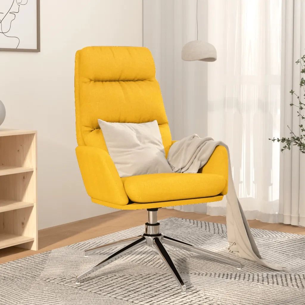 Sedia Rilassante Giallo Senape in Tessuto 341137