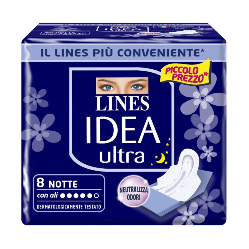 LINES IDEA ULTRA NOTTE ASSORBENTI CON ALI 8 PZ