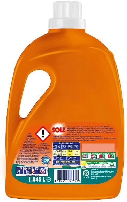 SET 5 DETERSIVO LIQUIDO SOLE DA 41 LAVAGGI IGIENE & FRESCHEZZA