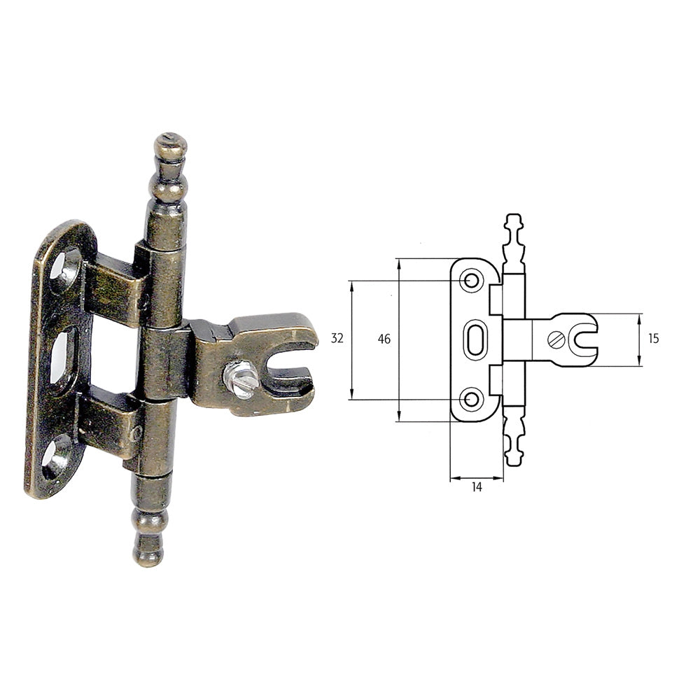 CERNIERA PER MOBILI 'A0058' bronzata- 2 pezzi