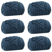 Coperte da Pile 6 pz Blu navy 240 x 220 cm Panno