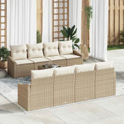 Set di divani con cuscino 9 pcs Beige e Crema polyrattan 3346651
