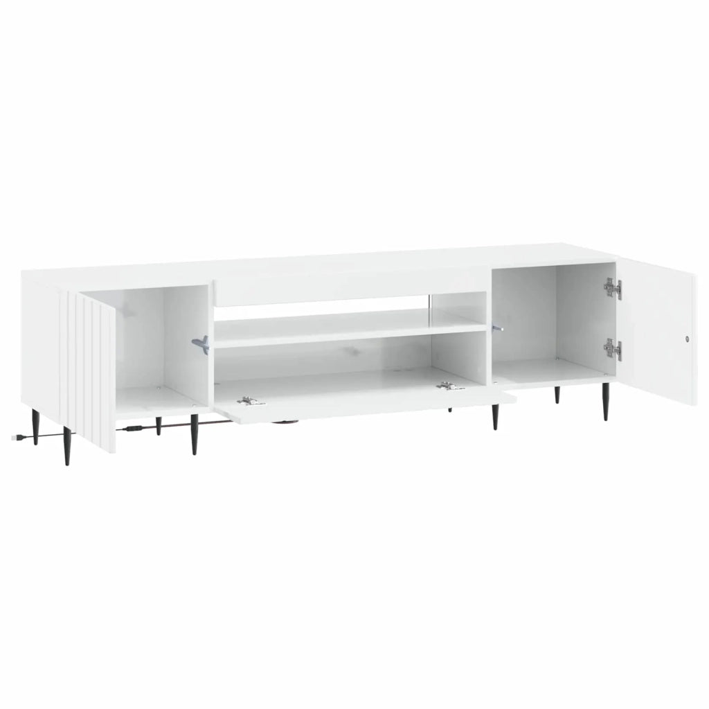 Mobile TV LED Bianco Lucido Legno ingegnerizzato 896469