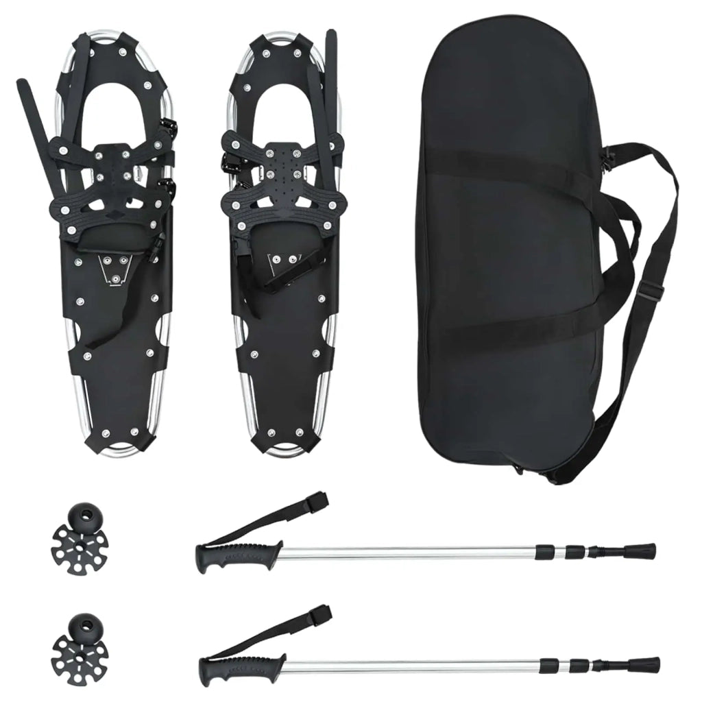 Racchette da neve 3 in 1 con bastoni da trekking Argento e Nero CFW5547318