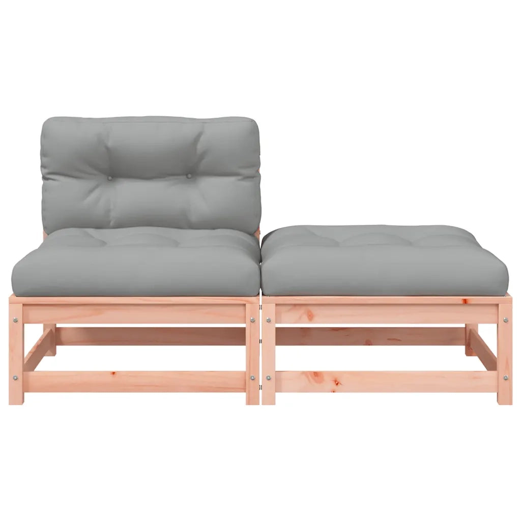 Divano da Giardino Senza Braccioli con Cuscini e Poggiapiedi-Sofa da Giardino-Divano da esterno 717739
