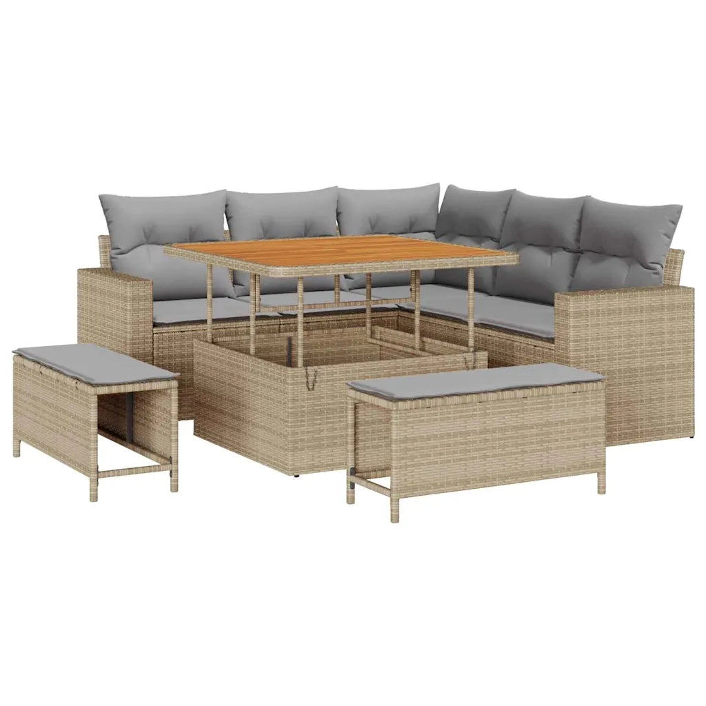 Set Divano da Giardino 8 pcs Beige polyrattan 3361607