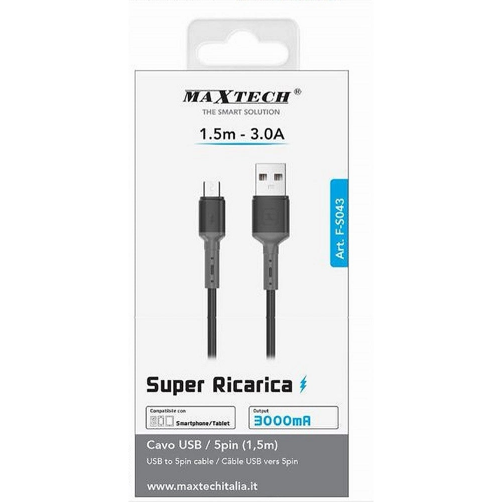 Trade Shop - Cavo Usb A Micro Usb 1.5 Mt 3 A Super Ricarica Dati Per Smartphone Tablet F-s043 -