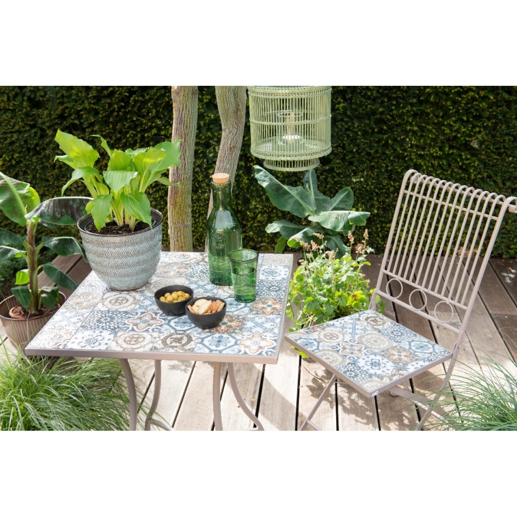 SEDIA BISTROT 50X38XH92CM IN FERRO TORTORA.