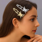 Accessori per capelli in strass 4 pezzi - dimensioni 4 x 6 cm