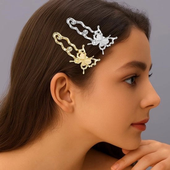 Accessori per capelli in strass 4 pezzi - dimensioni 4 x 6 cm