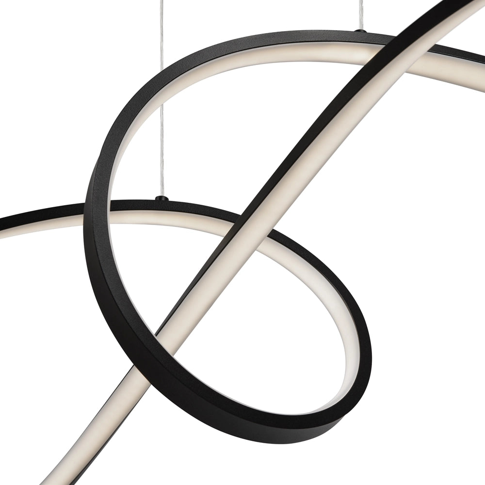 Lampada a sospensione LED curva nera Maytoni Curve 42W