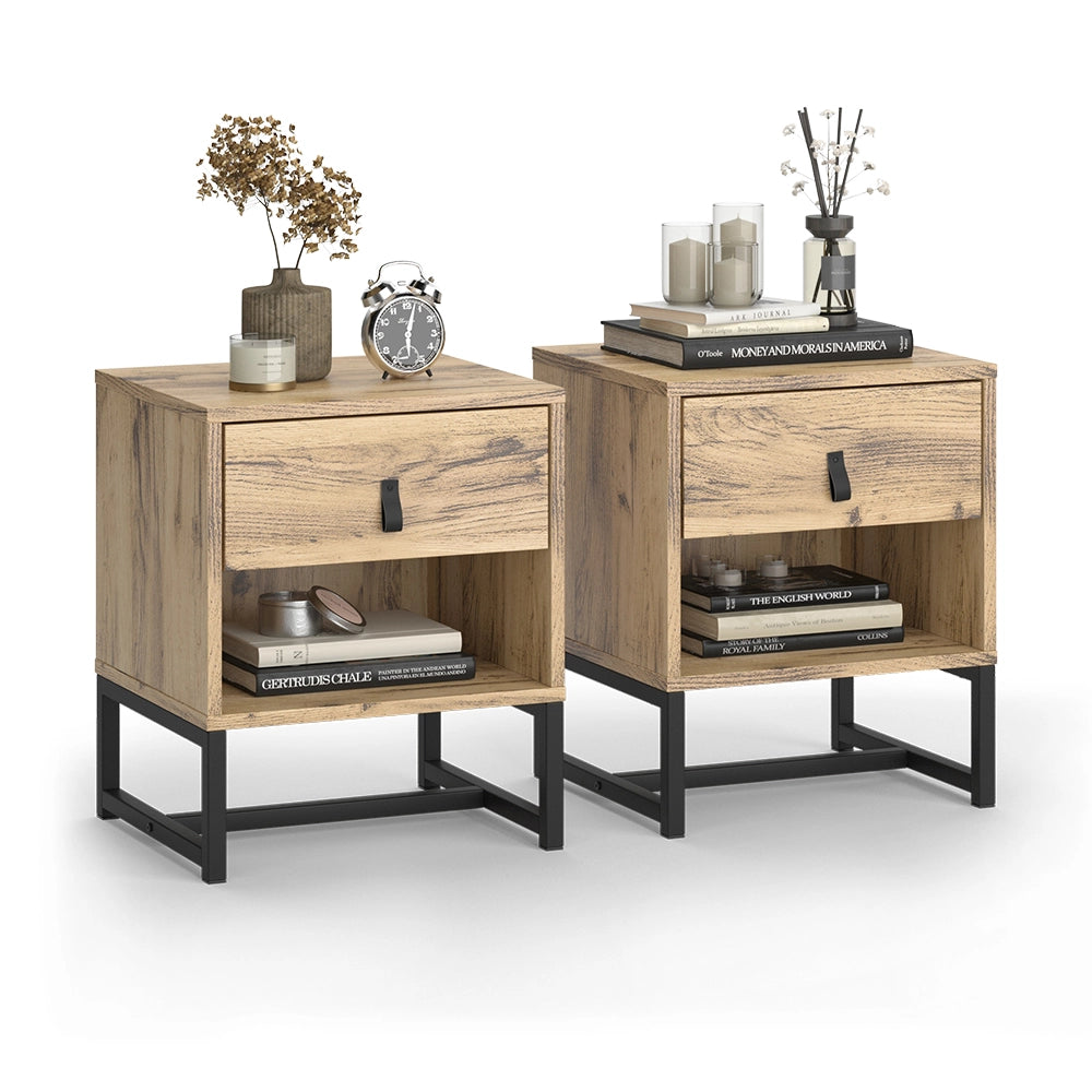 Vicco Comodino Rovere 39 x 47 cm Set di 2
