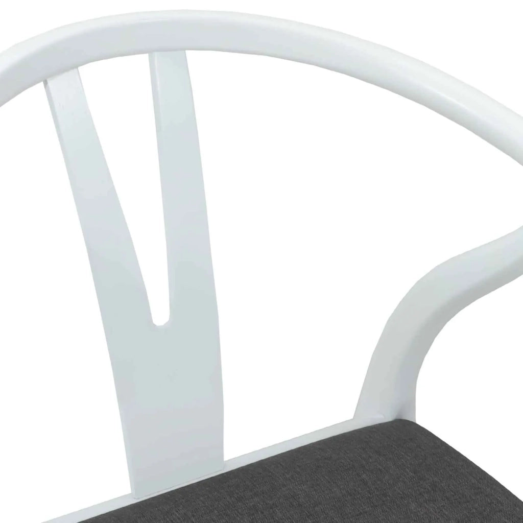 Sedia da pranzo 2 pcs Bianco e Grigio Legno di gomma solido 42020415