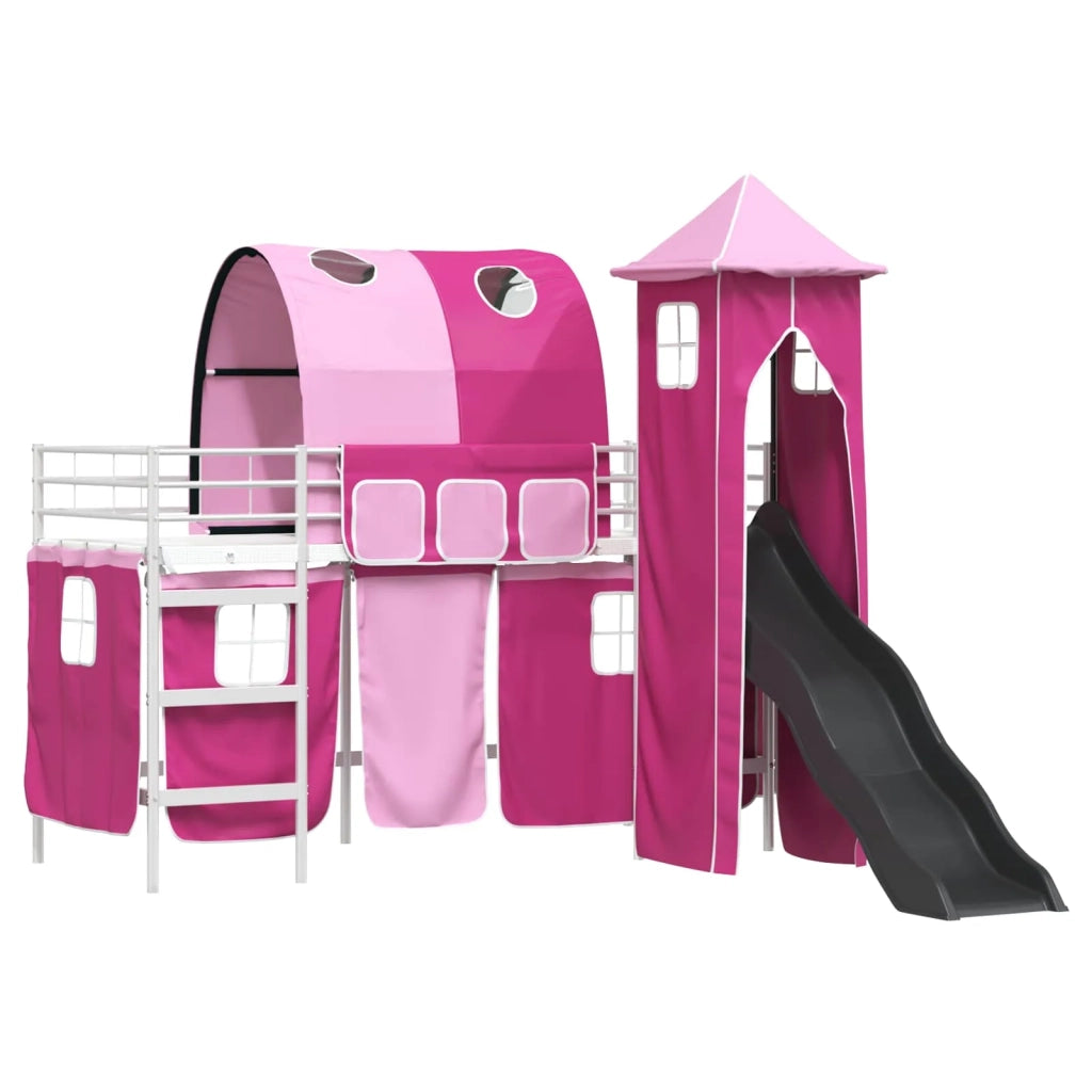 Struttura del letto loft per bambini Bianco e Rosa 75 x 190 cm 42020906