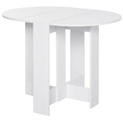 Tavolo Pieghevole da Pranzo a 2 Ribalte, Tavolo da Pranzo Allungabile in Legno Salvaspazio per Cucina e Soggiorno, 104x76x73.7 cm, Bianco