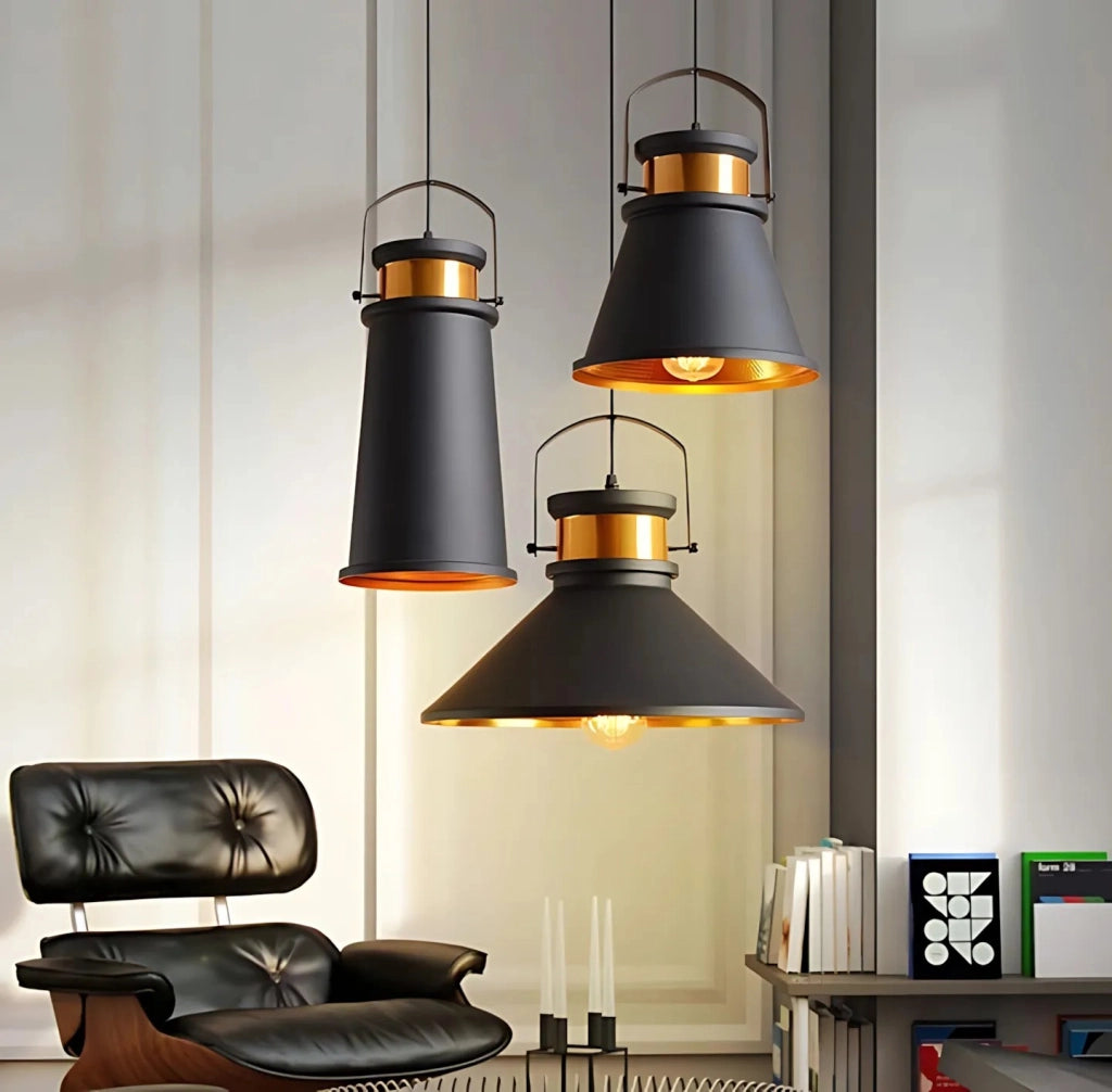 Lampada Da Soffitto Asti A Nero/oro