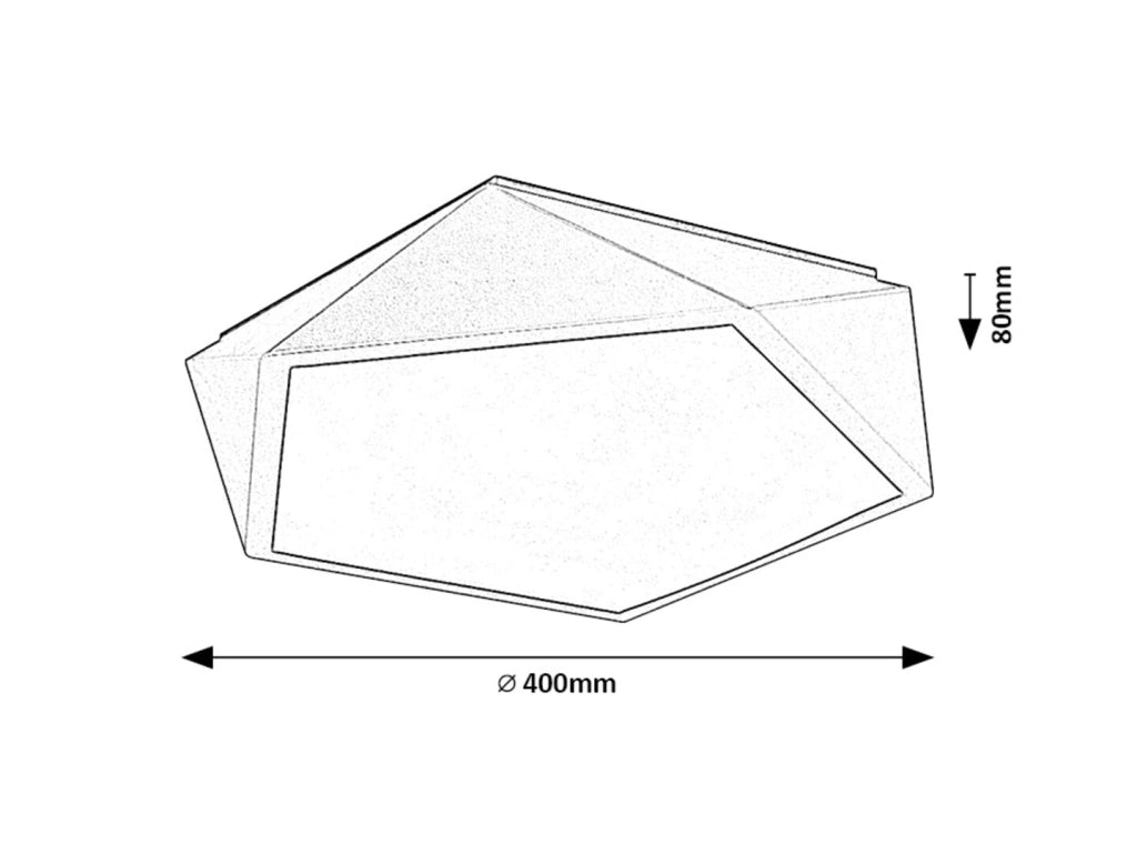 Plafoniera pentagonale LED 30W grigia Rabalux Raffa