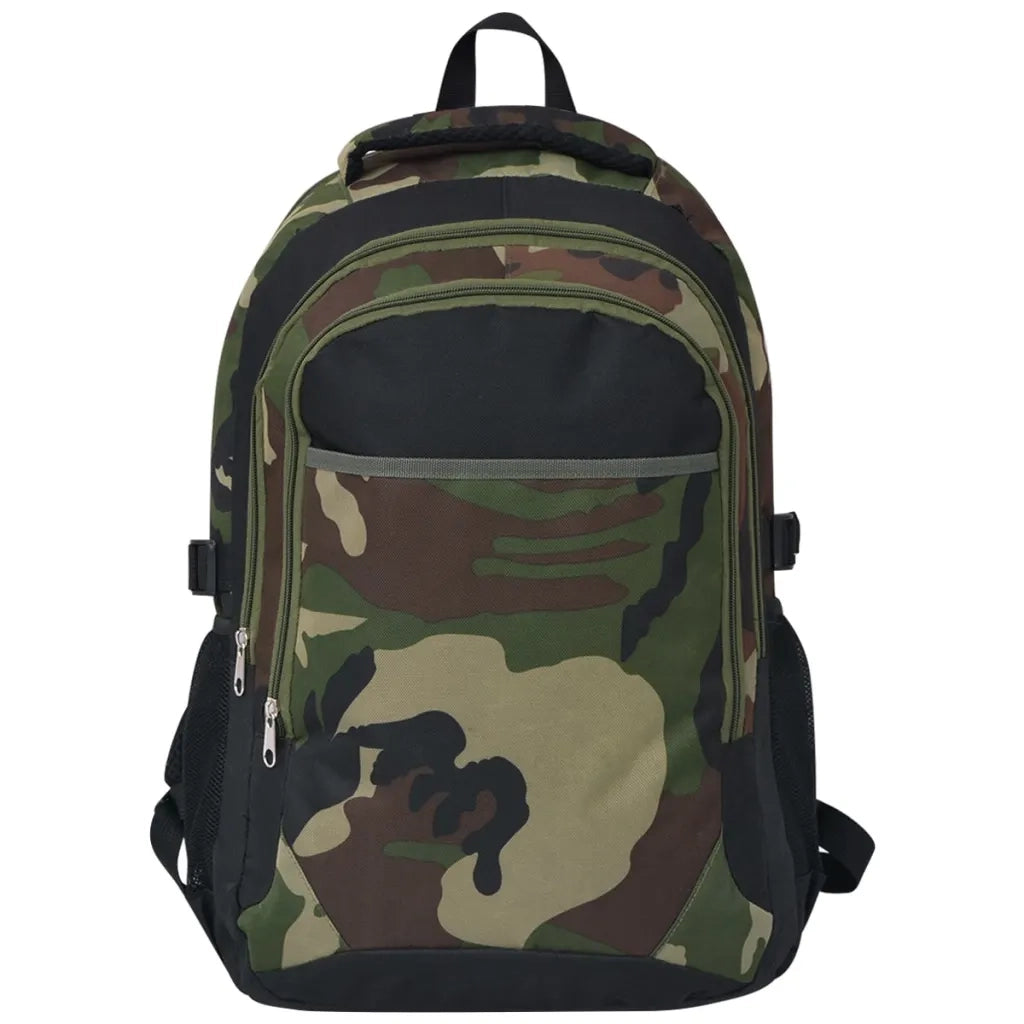 Zaino da Scuola 40L Nero e Mimetico 91110