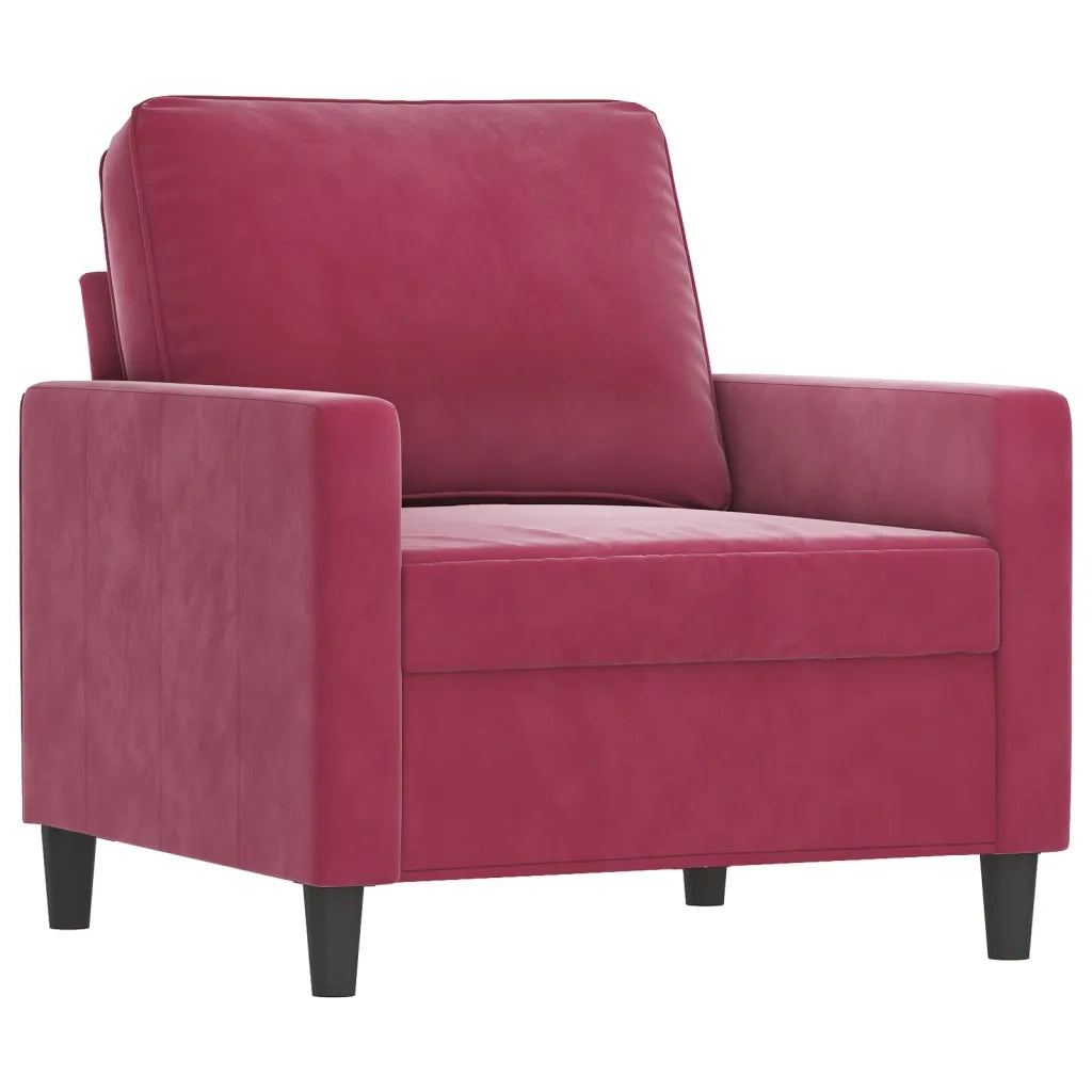 Set di Divani 4 pz con Cuscini Rosso Vino in Velluto 3201490