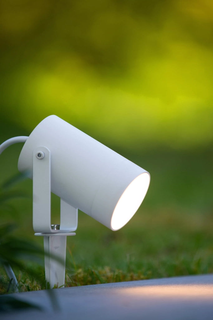 Faretto da giardino a picchetto Taylor GU10 IP65 bianco
