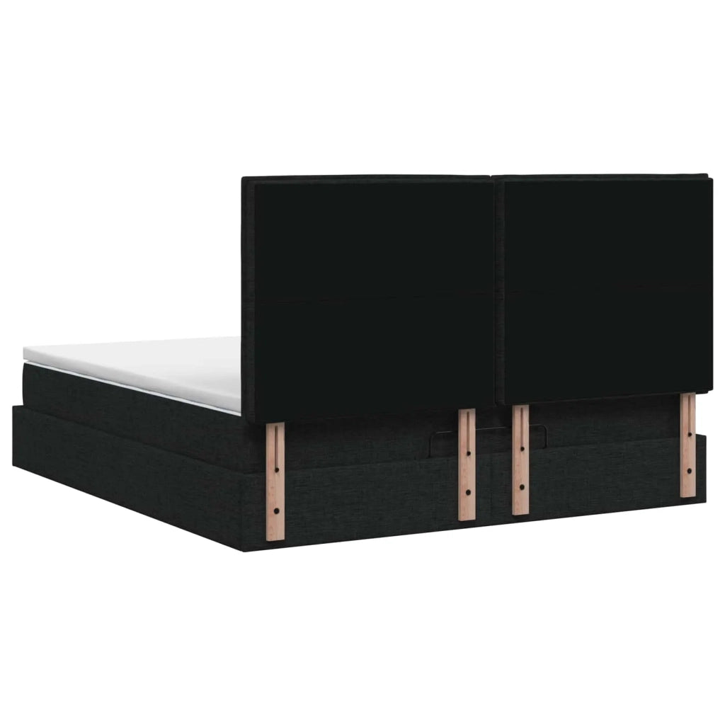 Letto Ottomano con Materasso e LED Nero 180 x 200 cm Tessuto 3458009
