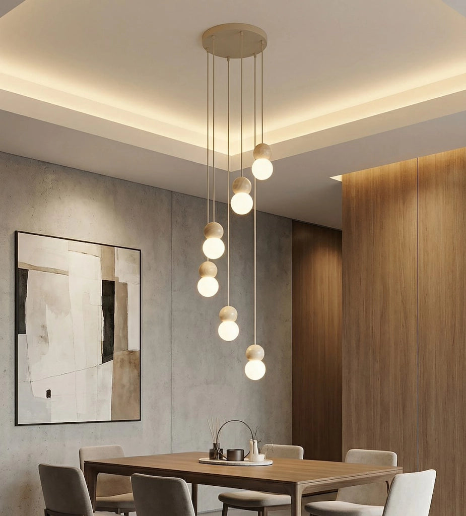 Lampada a sospensione LOOP LED beige bianco Emibig