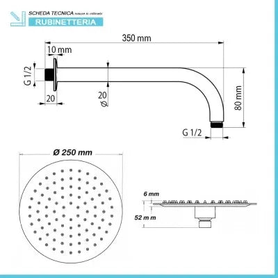 Set doccia con miscelatore Paffoni Blu Soffione 25 e kit doccetta
