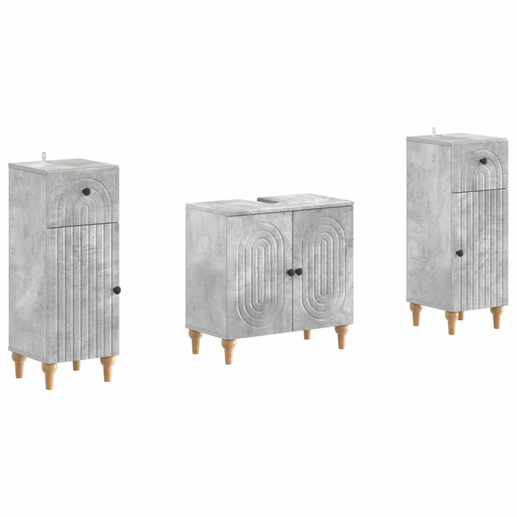 Set di Armadi da Bagno da 2 Pezzi ALKMAAR Grigio Cemento 3417993