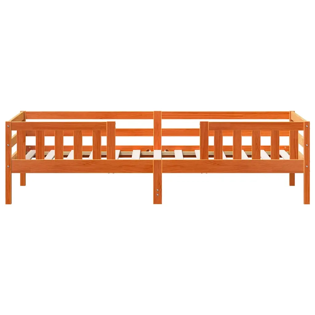 Letto senza Materasso Marrone Cera 100x200 cm in Legno di Pino 846972