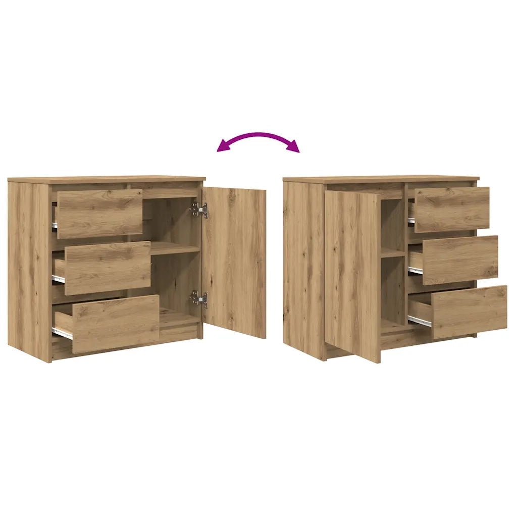 Credenza | Madia | Buffet da pranzo | Armadio da pranzo con Cassetto Rovere Artigianale 71x35x65 cm Truciolato