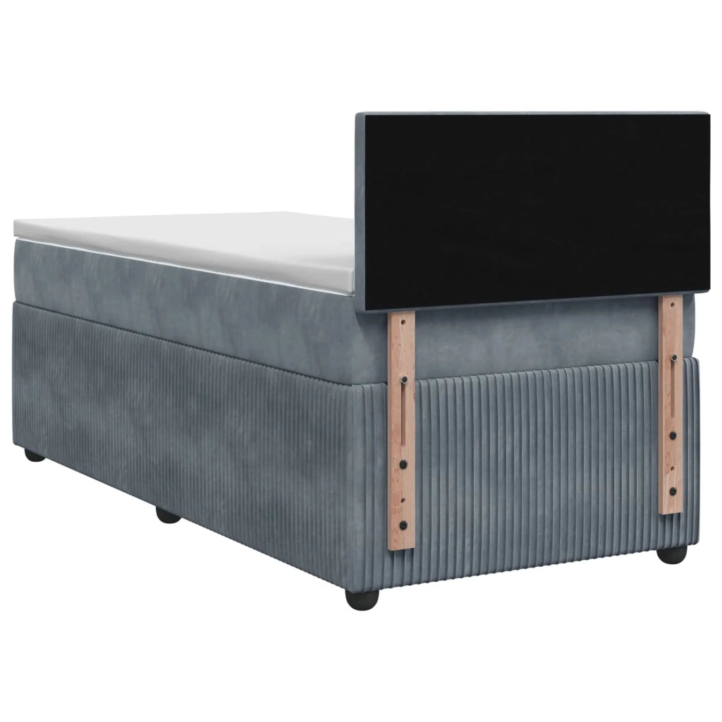 Letto con Box Spring, Materasso e LED Grigio Scuro 90 x 190 cm 3453246