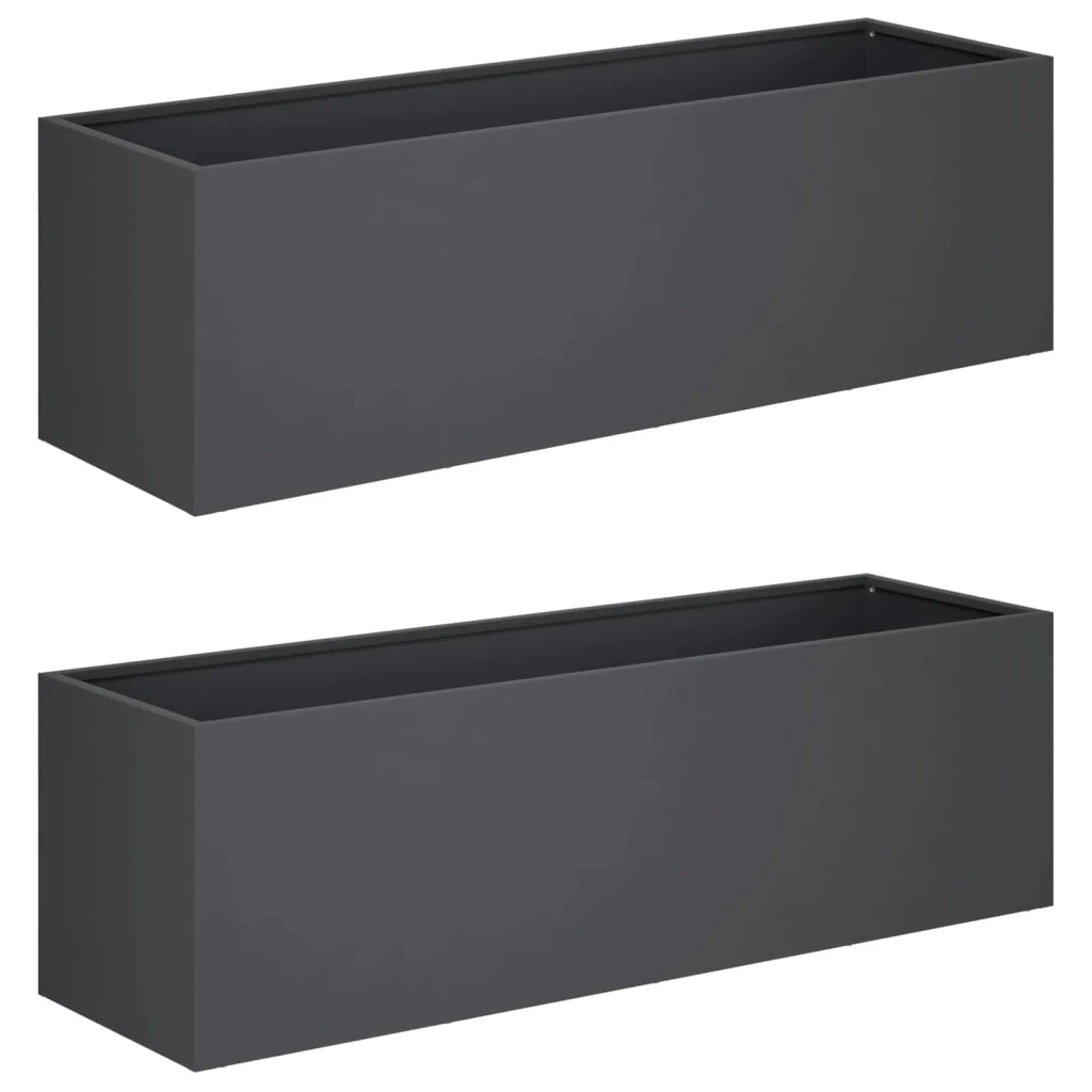 Vaso da giardino 2 pz Antracite 80 x 30 x 30 cm 8005209