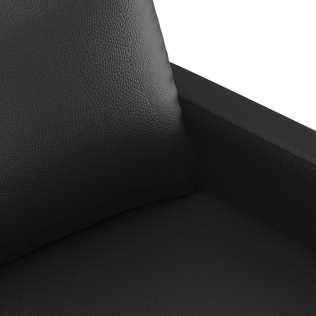 Divano a 2 Posti-Sofa 2 Posti Nero 140 cm in Similpelle 873315