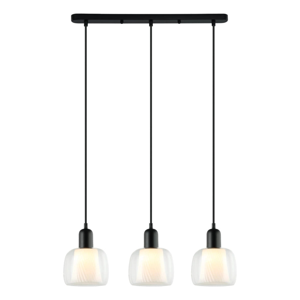 Lampadario Italux Lamezia moderno nero 3xE27 60cm IP20