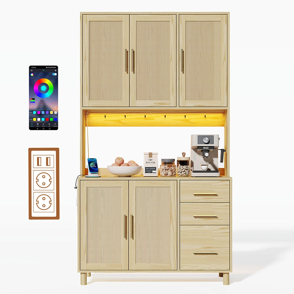 Buffet cucina - Xylo - 183cm LED/USB/prese 3cass oro
