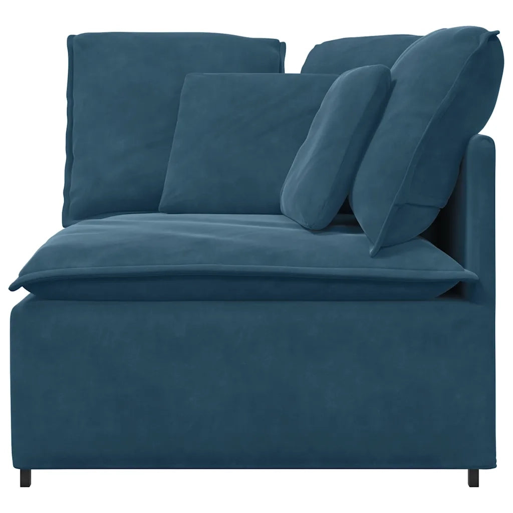 Divano da Giardino-Modulo Angolare Divano Modulare con Cuscini Blu 100 cm 323783