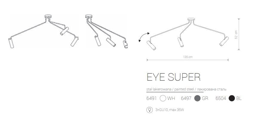 Plafoniera Nowodvorski Eye Super LED 3xGU10 nera 6504